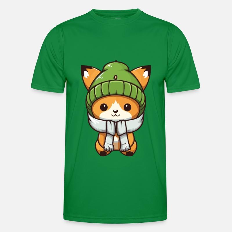 Fuchs Winter Comic Männer Funktions-T-Shirt