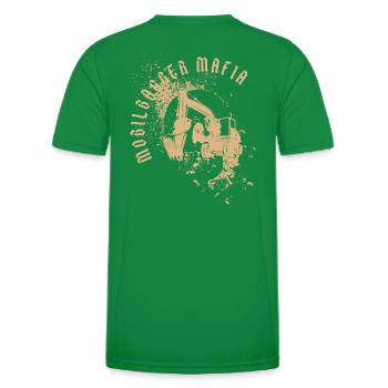 Mobilbagger Mafia Totenkopf - Männer Funktions-T-Shirt - Kelly Green - Hinten - AI Model Male 178 dark (178cm)