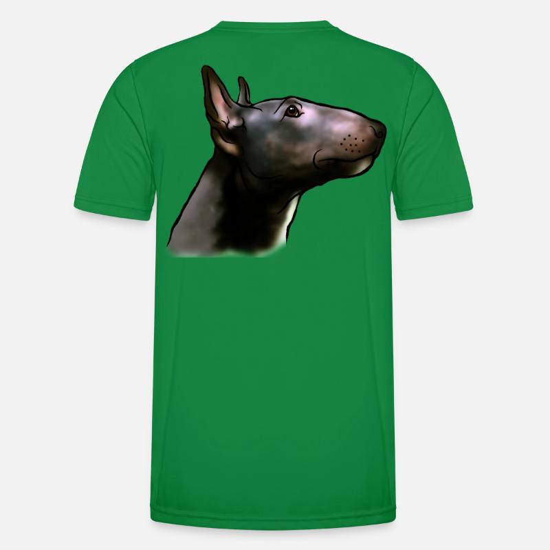 Bullterrier Kopf im Profil Comicstyle Männer Funktions-T-Shirt