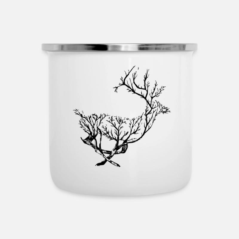 Cerf Artful - Tasse émaillée - blanc