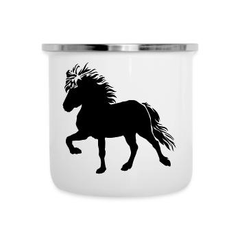 Süßes Islandpferd Tölt 5, Isländer, Islandpony - Emaille-Tasse - Weiß - Vorne