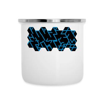 Quantum Runes Futhark 0 ©, linear, Zellen,2-farbig - Emaille-Tasse - Weiß - Vorne