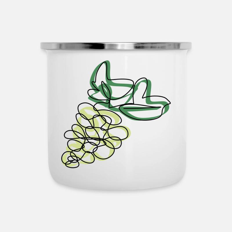 Lineart Grapes - Camper Mug - white