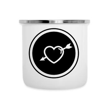 Heart symbol arrow - Camper Mug - white - Front