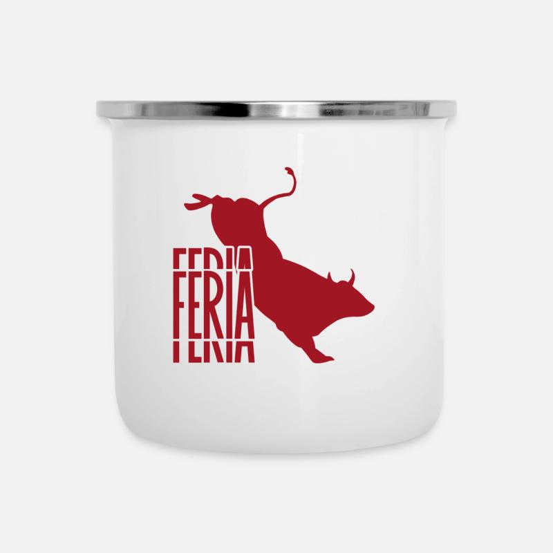 Feria - Logo color red / white & bull - Camper Mug - white