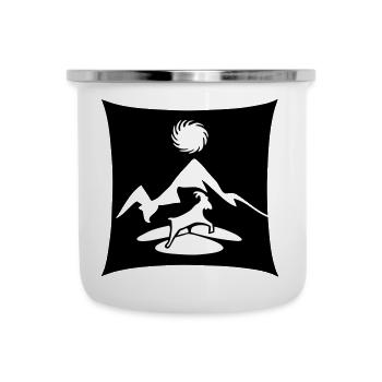 Hochalpen-Steinbock Steinbocksymbol - Emaille-Tasse - Weiß - Vorne