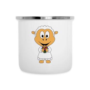 SCHAF - BRAUT - HOCHZEIT - HEIRATEN - TIER - LIEBE - Emaille-Tasse - Weiß - Vorne