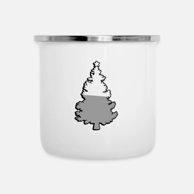 Weihnachtbaum | Christmas Tree - Illustration - Emaille-Tasse - Weiß