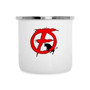 Logo Féria rouge et noir - Tasse émaillée - blanc - Devant