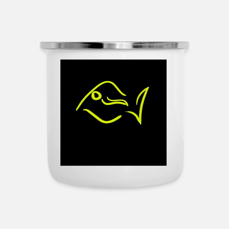 FISCH - Emaille-Tasse - Weiß
