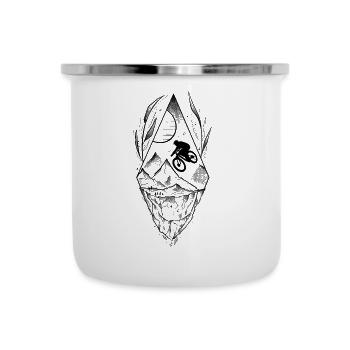Downhill VTT style sketch & dotwork art - Tasse émaillée - blanc - Devant