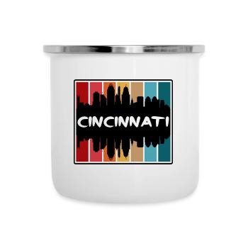 Cincinnati Ohio États-Unis Skyline Silhouette Souv de voyage - Tasse émaillée - blanc - Devant