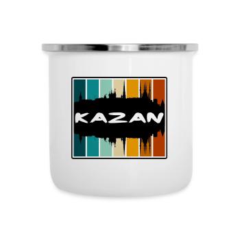 Kazan Russie Skyline Silhouette Souvenir de voyage - Tasse émaillée - blanc - Devant