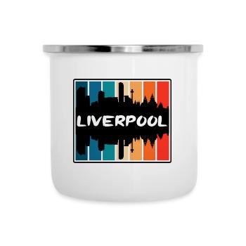 Liverpool Angleterre Skyline Silhouette Travel Souven - Tasse émaillée - blanc - Devant