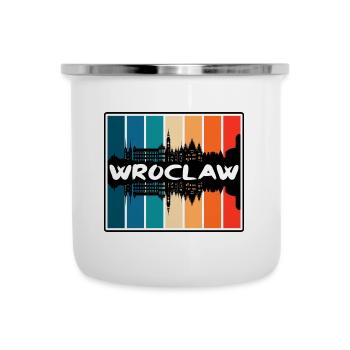 Wroclaw Pologne Skyline Silhouette Souvenir de voyage - Tasse émaillée - blanc - Devant