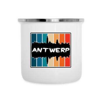 Anvers Belgique Skyline Silhouette Voyage Souvenir - Tasse émaillée - blanc - Devant