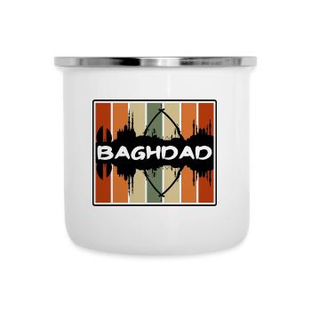 Baghdad Iraq Skyline Silhouette Travel Souvenir - Camper Mug - white - Front