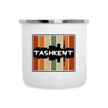 Taschkent Usbekistan Skyline Silhouette Reise Souv - Emaille-Tasse - Weiß - Vorne