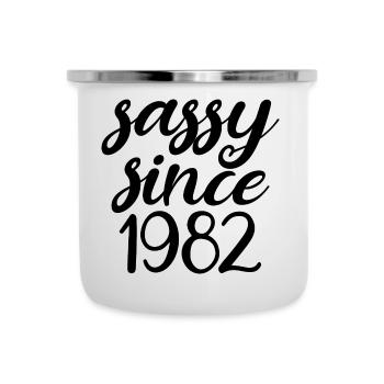Sassy Since 1982 Funny 40th Birthday Men & Women - Camper Mug - white - Front
