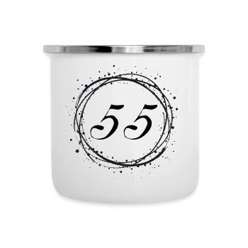 55 - Emaille-Tasse - Weiß - Vorne