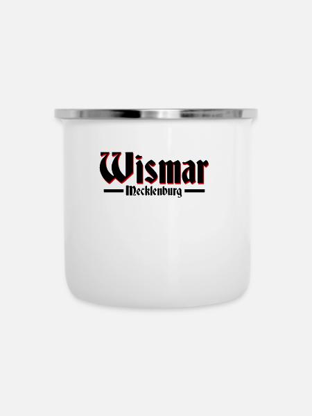 Wismar - Emaille-Tasse - Weiß