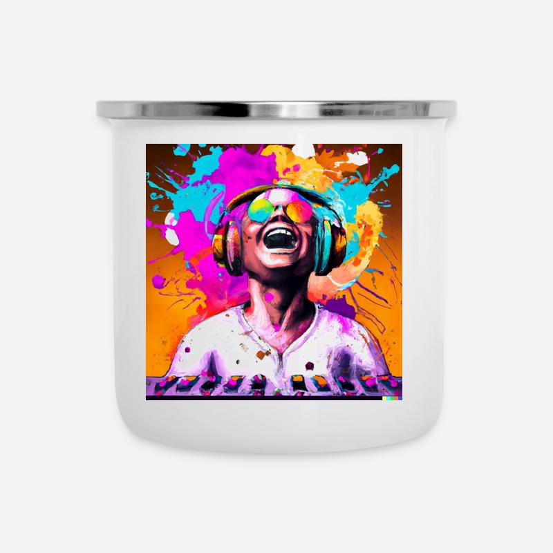 Creativity Explosion - Emaille-Tasse - Weiß