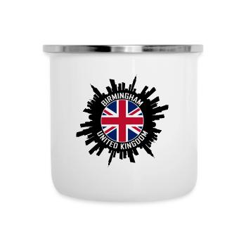 Birmingham Skyline Uk Flag Souvenir de voyage - Tasse émaillée - blanc - Devant