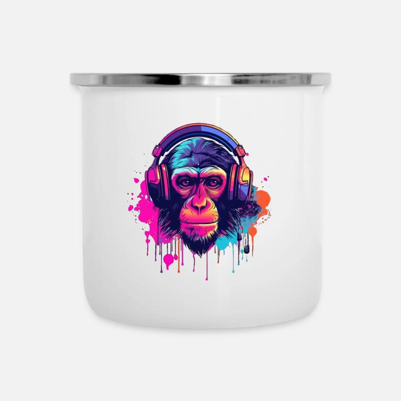 Battements de singe - Tasse émaillée - blanc