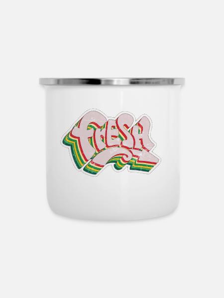 Fresh Graffiti - Emaille-Tasse - Weiß