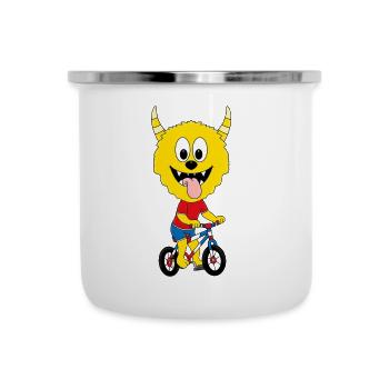 RAD - FAHRRAD - MONSTER - RADSPORT - SPORT - Emaille-Tasse - Weiß - Vorne