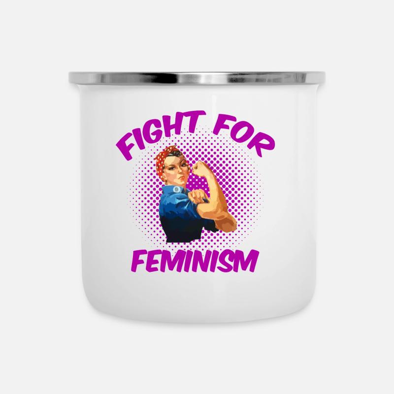 Luttes pour le féminisme - Tasse émaillée - blanc
