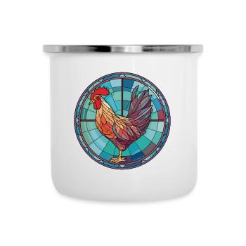 Chicken Colorful Watercolor Animal Illustration - Camper Mug - white - Front