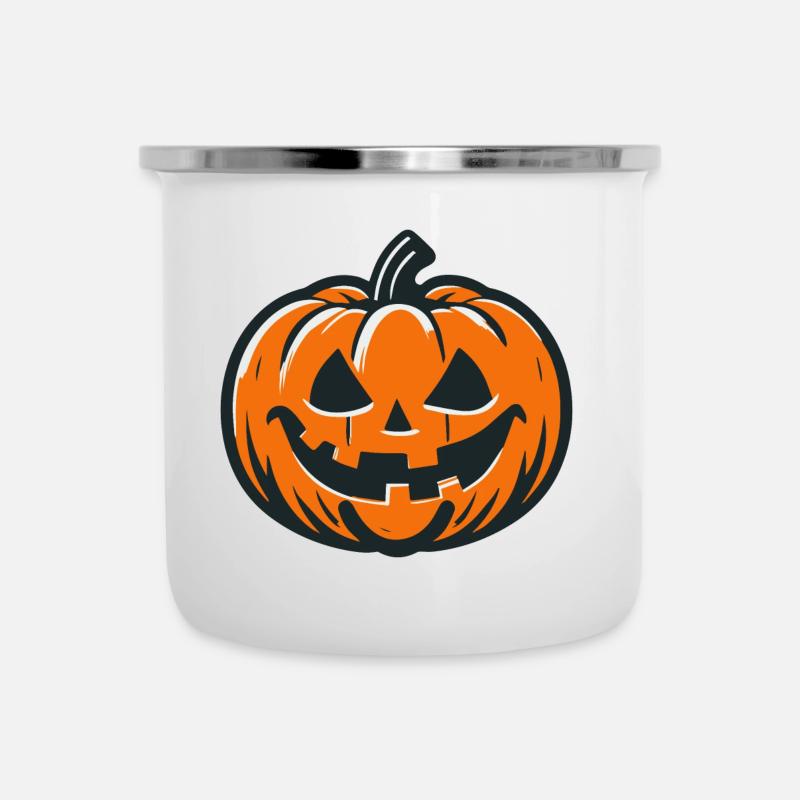 Halloween Pumpkin - Camper Mug - white