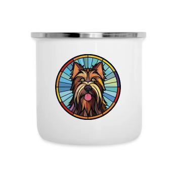 Skye Terrier chien race aquarelle Illustration - Tasse émaillée - blanc - Devant