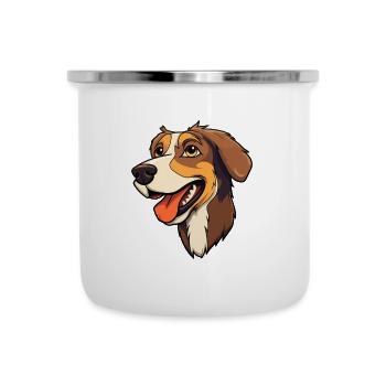 Laufhund Hunderasse Cartoon Kawaii Illustration - Emaille-Tasse - Weiß - Vorne