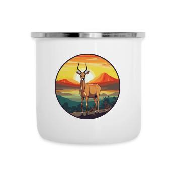 Impala Buntes Aquarell Cartoon Kawaii Tier - Emaille-Tasse - Weiß - Vorne
