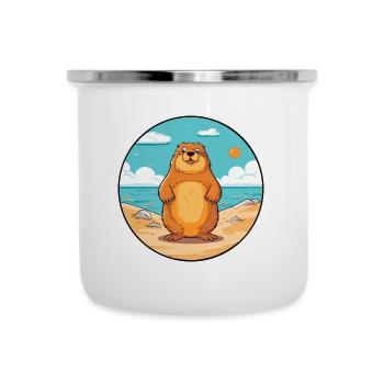 Marmot Watercolor Cartoon Kawaii Clipart Animal - Camper Mug - white - Front
