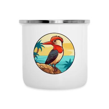 Pic Aquarelle Dessin animé Kawaii Clipart Animal de compagnie - Tasse émaillée - blanc - Devant