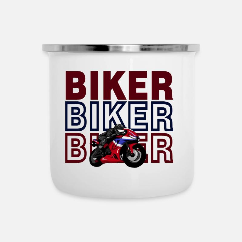 Sport Biker - Tasse émaillée - blanc
