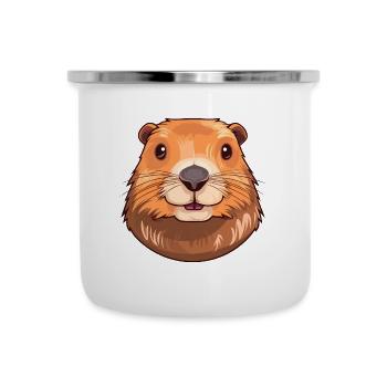 Und täglich grüßt das Murmeltier bunte Aquarell-Karikatur Kawaii Haustier - Emaille-Tasse - Weiß - Vorne