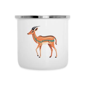 Impala Buntes Aquarell Cartoon Kawaii Tier - Emaille-Tasse - Weiß - Vorne