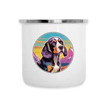 Ariege Pointer Hund Rasse Cartoon Kawaii Aquarell - Emaille-Tasse - Weiß - Vorne