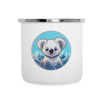 Koala Aquarell Karikatur Kawaii Haustier Tier Farbefu - Emaille-Tasse - Weiß - Vorne