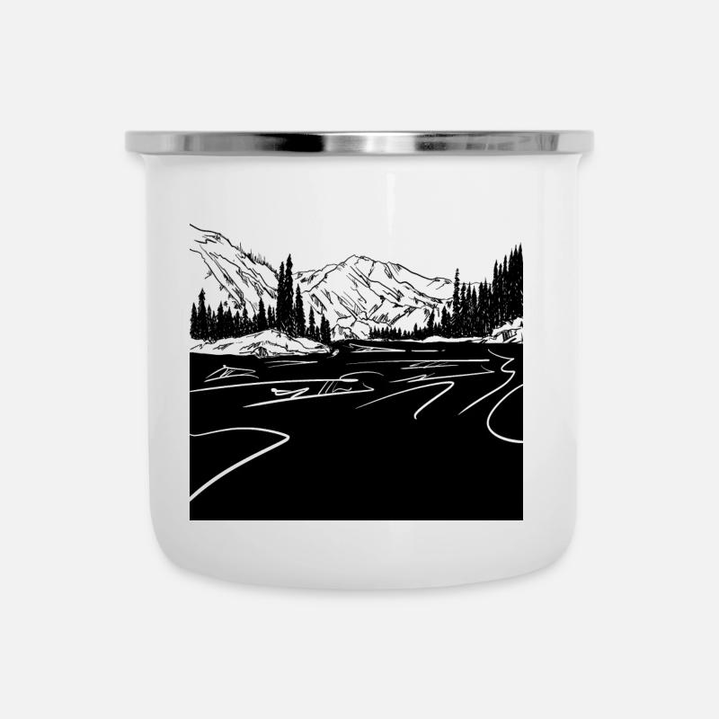 Bergwelten - Emaille-Tasse - Weiß