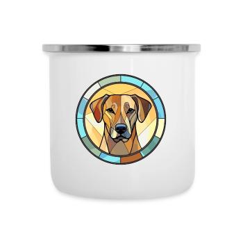 Black Mouth Cur Dog Breed Stained Glass Colorful W - Camper Mug - white - Front