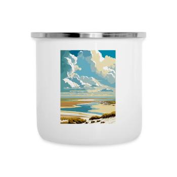 Wattenmeer Niederlande Vintage Reiseposter WPA - Emaille-Tasse - Weiß - Vorne