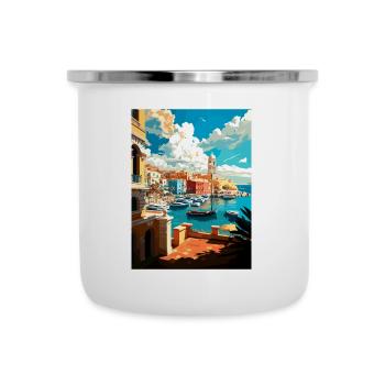 Héraklion Grèce décoration Vintage Travel Poster - Tasse émaillée - blanc - Devant