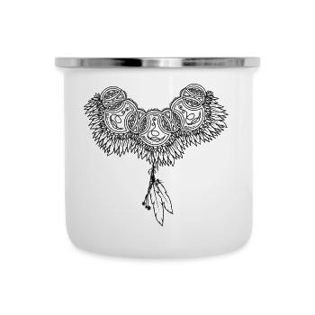 Col en plumes - Tasse émaillée - blanc - Devant
