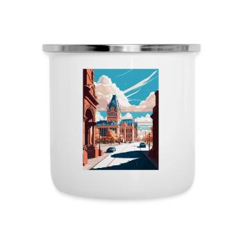 Syracuse New York State Vintage Reiseposter WPA - Emaille-Tasse - Weiß - Vorne