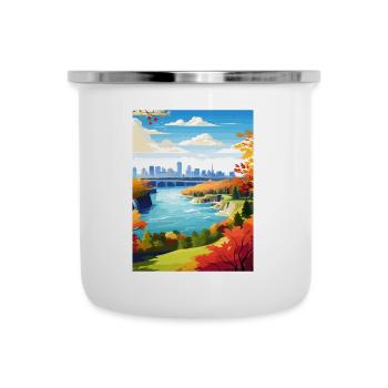 Niagara Falls New York State Vintage-Reiseposter - Emaille-Tasse - Weiß - Vorne